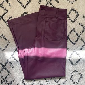 Anthropologie Colette cropped wide leg faux leather pants